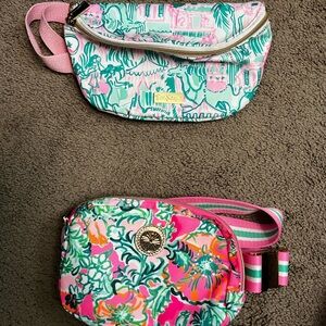 Lilly Pulitzer Pink and Green Patterned Belt Bags